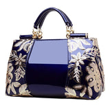 Celebrity Blue Paten Leather Handbag Women Shoulder Bags 2018 New Fashion Europe And America Sequined Luxury Messenger Bags