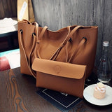 Korean Fashion Wild Totes High Quality PU Handbags Big Capacity Women's Casual Litchi Shoulder Messenger Bag