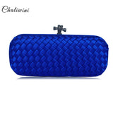 Ribbon Flap Women Handbags And Purses Satin Blue Female Party Toiletry Dinner Bag Walle Shoulder Evening Clutch Bag