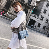 Chic Denim Flap Bag New Women Frosted Fashion Plaid Bag Chain Shoulder Cross body Bag Ho Sale Message bag