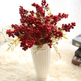 Christmas Berry Bean Branch Simulation Flower Bean Artificial Flowers Fake Flowers For Home Christmas Wedding Decoration Indoor