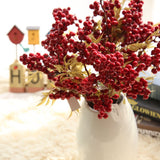 Christmas Berry Bean Branch Simulation Flower Bean Artificial Flowers Fake Flowers For Home Christmas Wedding Decoration Indoor
