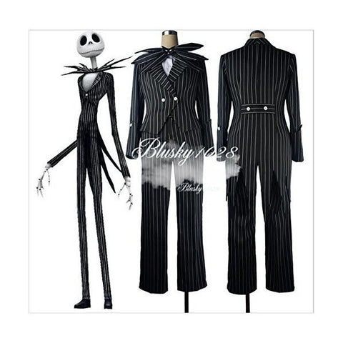 Christmas Nightmare Cosplay Costumes Man Suit Woman Dress Halloween Cosplay Costumes Jack Corpse Bride Cos Black Striped Suit