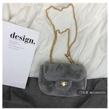 New Ho Sale Winter Chains Women Bags Fashion Woman Faux Fur Bag For Ladies Flap Messenger Bags