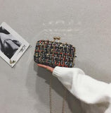 Classic Design Color Wo Casual Fashion Ladies Mini Clutch Bag Chain Purse Shoulder Bag Handbag Messenger Bag For Women Flap