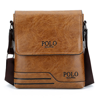 Classical Design Polo Famous Brand Men Messenger Bags PU Leather Men's Crossbody Handbags