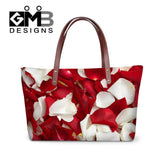 Clear Summer Shoulder Handbags for Girls Flower Printed Hand Bag large Tote Bags Rose Pattern for Teenager multi-function travel