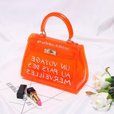 Clear Transparen PVC Shoulder Bags Women Candy Color Women Jelly Bags Purse Solid Color Handbags Large Capacity Crossbody Bag