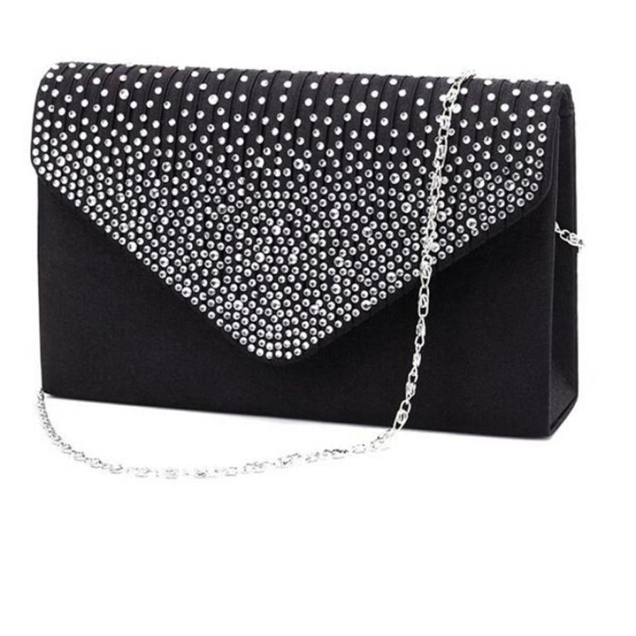 Clutch Bag Female Satin Diamante Handbag Vintage Chain Evening Clutch Walle Party Envelope Phone Bag Bolsos Mujer @Y214