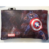 Comics DC Marvel Captain America Purse Zipper Pen Pencil Bag Avengers Hero Stationery Wallets carteira Leather Men Wallet