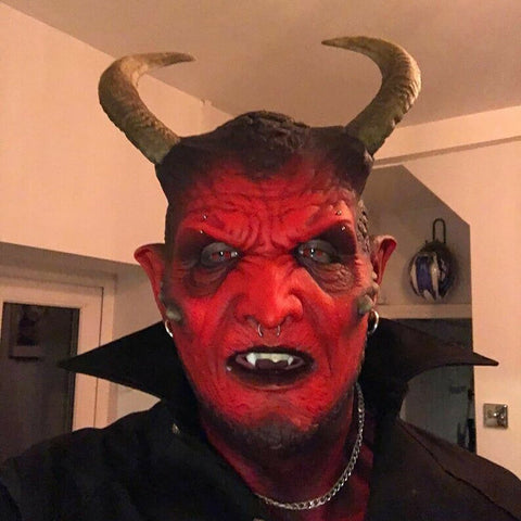 Cosplay Anonymous Terror Ikari-Demon Latex Mask Devil Realistic Prank Present Spooky Halloween Gift Toy Terror Funny Scary
