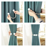 Curtain Hanging Balls European-style Straps Belt For Curtain Rod Straps Hold Buckle Magnet Clip Magnetic Curtain Strap Buckle