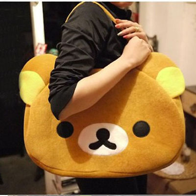 Cute Big Plush Relax Brown Bear Bag Handbag Shoulder Bag