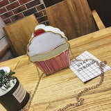 Cute Cartoon Women Ice Cream Cupcake Mini PU Leather Bags Small Chain Clutch Crossbody Girl Shoulder Messenger Bag