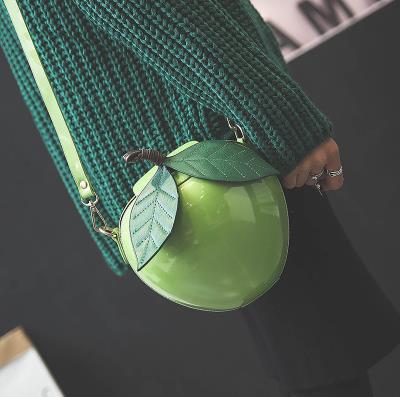 Cute Red Green Apple Women Crossbody Bags Leaf Designer Flap Sac a main Lady BaoBao PU Leather Mini Novelty Messenger Handbags