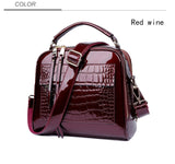 2018 Designer Crocodile Pattern Paten Leather Women Shoulder Bags Handbags Quality Oil Pu Women Messenger Bag Ladies