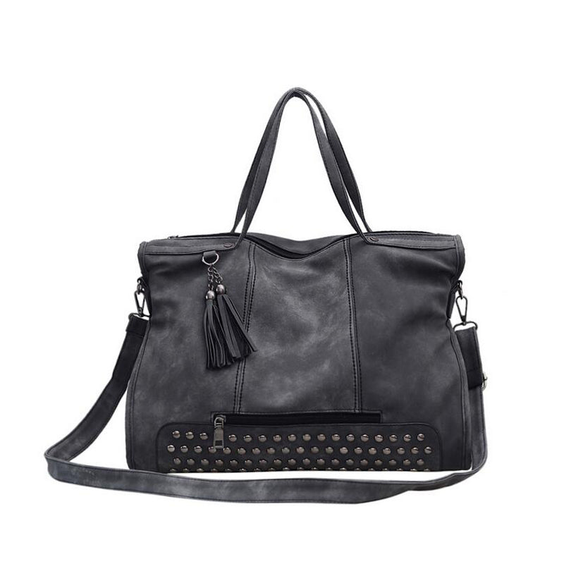 2018 Tote Rive Women Leather Bag Fashion Tassel Messenger Bag Vintage Shoulder Bag Large capacity Top-Handle Bags