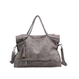 2018 Tote Rive Women Leather Bag Fashion Tassel Messenger Bag Vintage Shoulder Bag Large capacity Top-Handle Bags