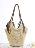 Brand Fringed straw bag shoulder bag fashion casual woven bag large-capacity beach bag