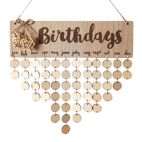 DIY Chritsmas Birthday Special Days Reminder Board Home Hanging Decor Wooden Calendar Sign Planner Board Hanging Ornament