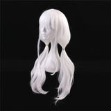 Danganronpa V3: Killing Harmony Yonaga Angie Anjii Cosplay Wig White Wavy Heat Resistant Hair Cosplay Wig + Wig Cap