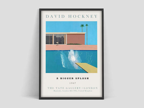 David Hockney art Exhibition Poster, A Bigger Splash Art Print, Modern Minimalist, David Hockney Print, Hockney Wall Art