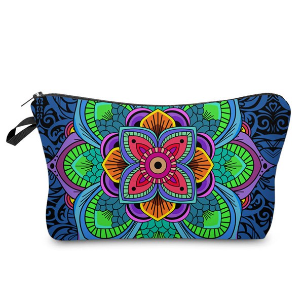 Cosmetic Bags 3D Printed Colorful Datura Flowers Fashion for Women Travelling Storage 51295