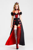 Deluxe The Red Queen Costume Cosplay For Women  Dress Up Halloween Costume For Adult Carnival Party Suit