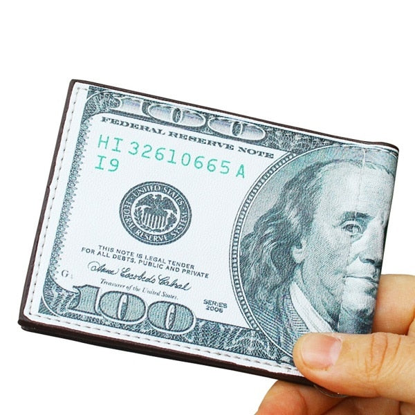 Dollar Purses Shor Wallets Cards ID Holder US Dollar Pattern Women Men Walle Burse Unisex Clutch Purse Money Clips Bags