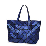 Drop Shipping 2018 Ho Sale Bao Women Matte Surface Bag Laser Sac Tote Bags 7*8 Geometry Quilted Shoulder Bag Fold Over Handbags