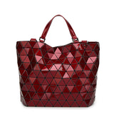 Drop Shipping 2018 New Women Fashion BAO Bag Geometry Package Sequins Saser Plain Folding Handbags briefcase Shoulder Tote Bags
