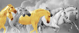 Eight Running Horses Animal Canvas Paintings Modern Artistic Yellow White Prints and Poster Wall Art Pictures For Home Decor