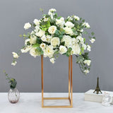 Electroplated Iron Geometry Stand Artificial Flower Wedding Centerpieces Table Floral Road Guide Backdrop Stage Decoration
