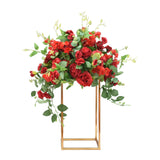 Electroplated Iron Geometry Stand Artificial Flower Wedding Centerpieces Table Floral Road Guide Backdrop Stage Decoration