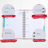 English Edition A5 2022 Planner Straight Line Paper Monthly Pages Schedule Book Office School Notebooks Planner Organizer