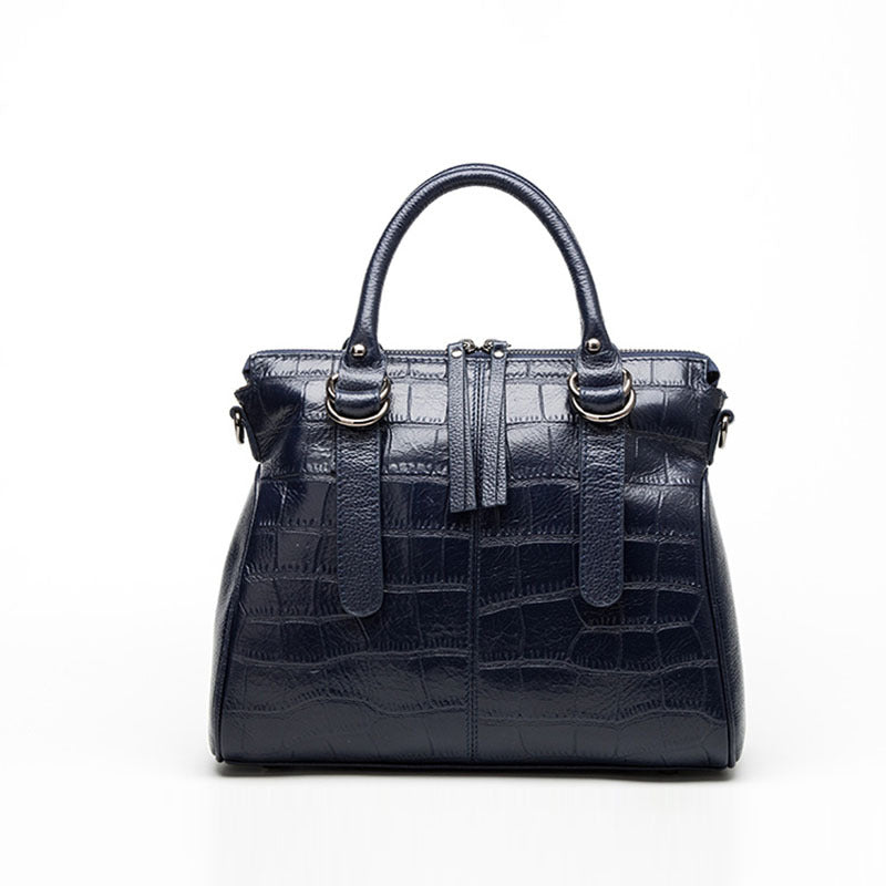 European and American Fashion Genuine Leather Crocodile Pattern Women's Handbags Leather Shoulder Bag All-match Crossbody Bag