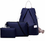 FGGS Ho 3 Sets Women Shoulder Oxford Women Rucksack Bag +Shoulder bag Messenger Bag + Women Portable Purse