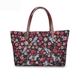 Co Dog Women Shoulder Messenger Bag Casual Big Shopping Bags Flowers Pattern Travel Tote For Girl Bolsas Femininas