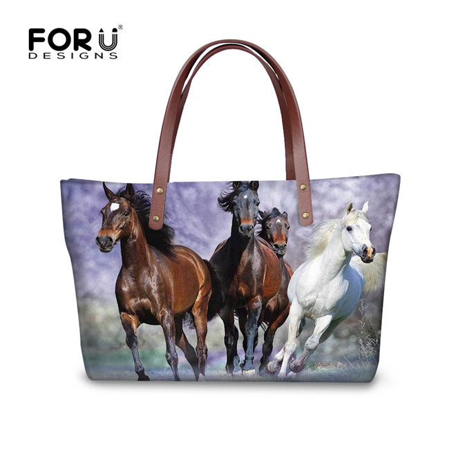 Designer Tote Handbags On Sale Be Winter Shoulder Bags 3D Horse Printed Handbag Organizers for Ladies Women Bags