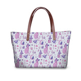 Fashion Women Mystical Cats Printed Bags Se Handbag Shoulder Bags Good Quality PU Leather Purse Walle Tote Bag