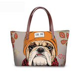 French Bulldog Shoulder Bag Casual Woman Summer Beach Top-handle Bags Teen Girls Pink Shopping Tote Bolsas Femininas