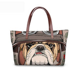 French Bulldog Shoulder Bag Casual Woman Summer Beach Top-handle Bags Teen Girls Pink Shopping Tote Bolsas Femininas