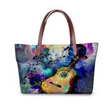 Guitar Women Handbag Fashion Music Printing Ladies Large Shoulder Bags Summer Beach Bag Shopping Girls Casual Totes