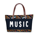 Guitar Women Handbag Fashion Music Printing Ladies Large Shoulder Bags Summer Beach Bag Shopping Girls Casual Totes