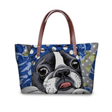 Shoulder Bag Women Top-handle Bags Boston Terrier Pattern Handbag Beach Bags for Women Ladies Hand B Feminine