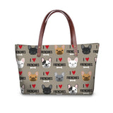 Shoulder Bags for Women French Bulldog Pattern Crossbody Bags for Girls Large Messenger Bags Summer Tote Animal Bags