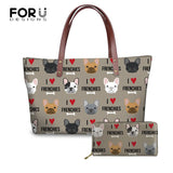 Shoulder Bags for Women French Bulldog Pattern Crossbody Bags for Girls Large Messenger Bags Summer Tote Animal Bags