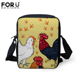 Stylish Fashion Girls Cross Body Bags Funny Ar Chicken 3D Prin Canvas Messenger Bags Women Tote Bags Handbags Bag