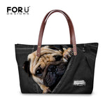 Tote Bag Luxury Handbags Women Bags Designer 3D Ca Pug Black Jeans Denim Shoulder Bags for Women Handbag Girls