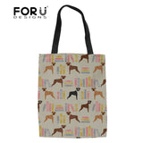 Women Shoulder Bags Casual Tote Boxer Dog Pattern Large Linen Top-handle Bags for Girls Shopping Women's Handbags